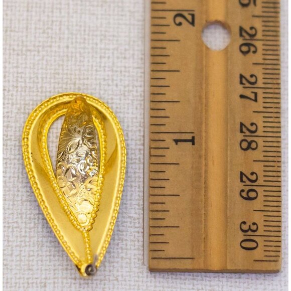 Vintage Victorian Floral Elegant Teardrop Dangle Earrings - K1 - Picture 3 of 3